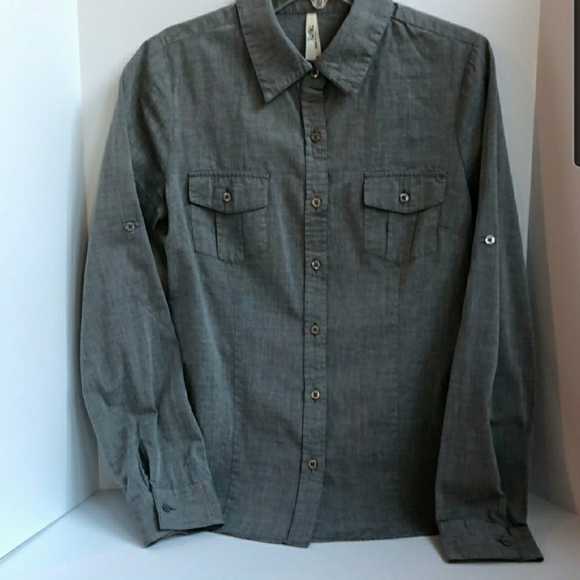Truth Gray Cotton Button Down - Picture 1 of 7